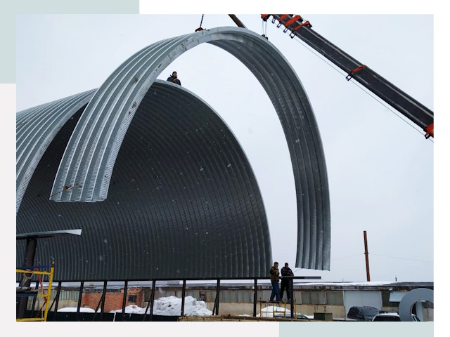 Полукруглые ангары в Шадринске